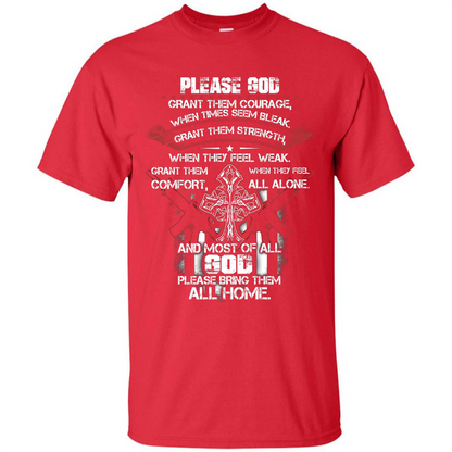 God Bless Our Soldier T-shirt Red