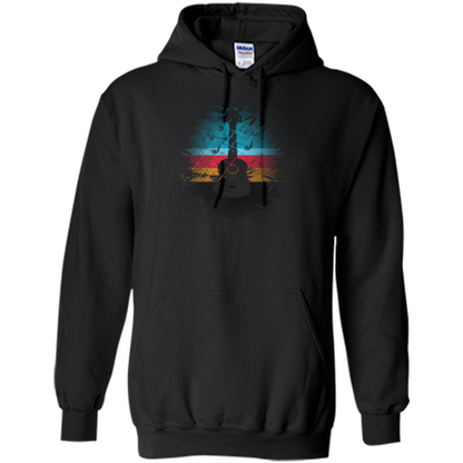 Guitar Vintage Sunset Uke And Instruments T-shirt Black