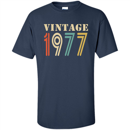 Vintage 1977 Birthday Gift T-shirt Navy