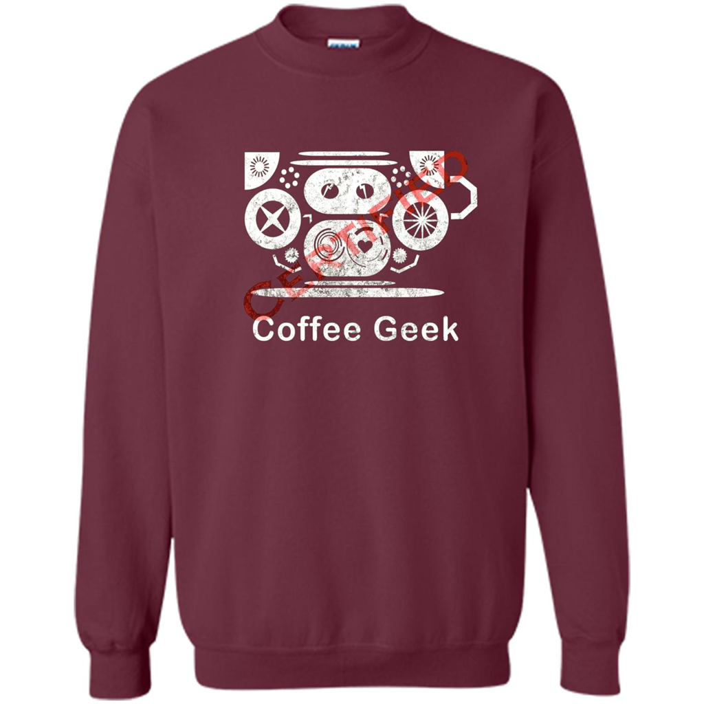 Coffee Lover T-shirt Certified Coffee Geek Maroon