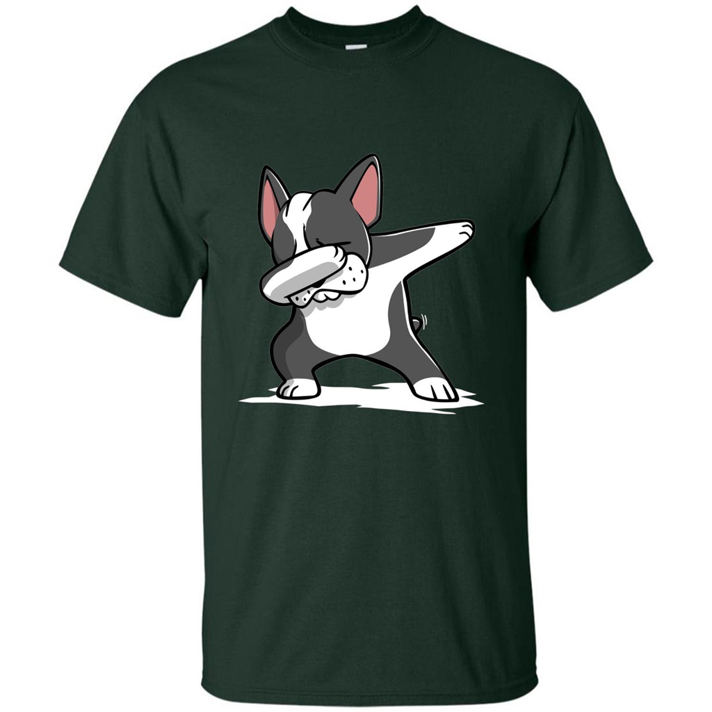Dabbing Boston Terrier Dog T-Shirt Dab Dance T-shirt Forest Green