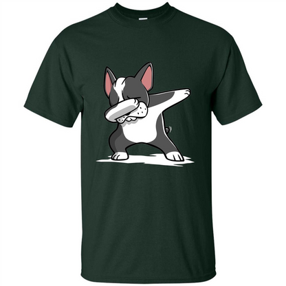 Dabbing Boston Terrier Dog T-Shirt Dab Dance T-shirt Forest Green
