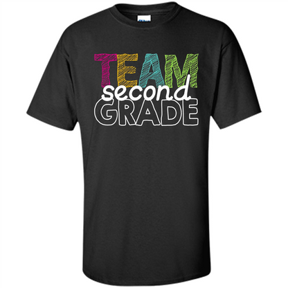 Team Second Grade Teacher T-Shirt Black