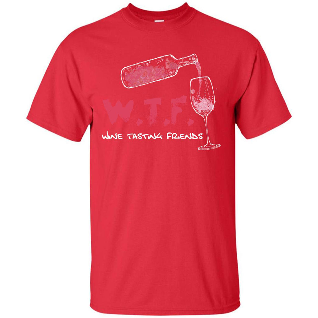 Wine T-shirt W.T.F Wine Tasting Friends T-shirt Red