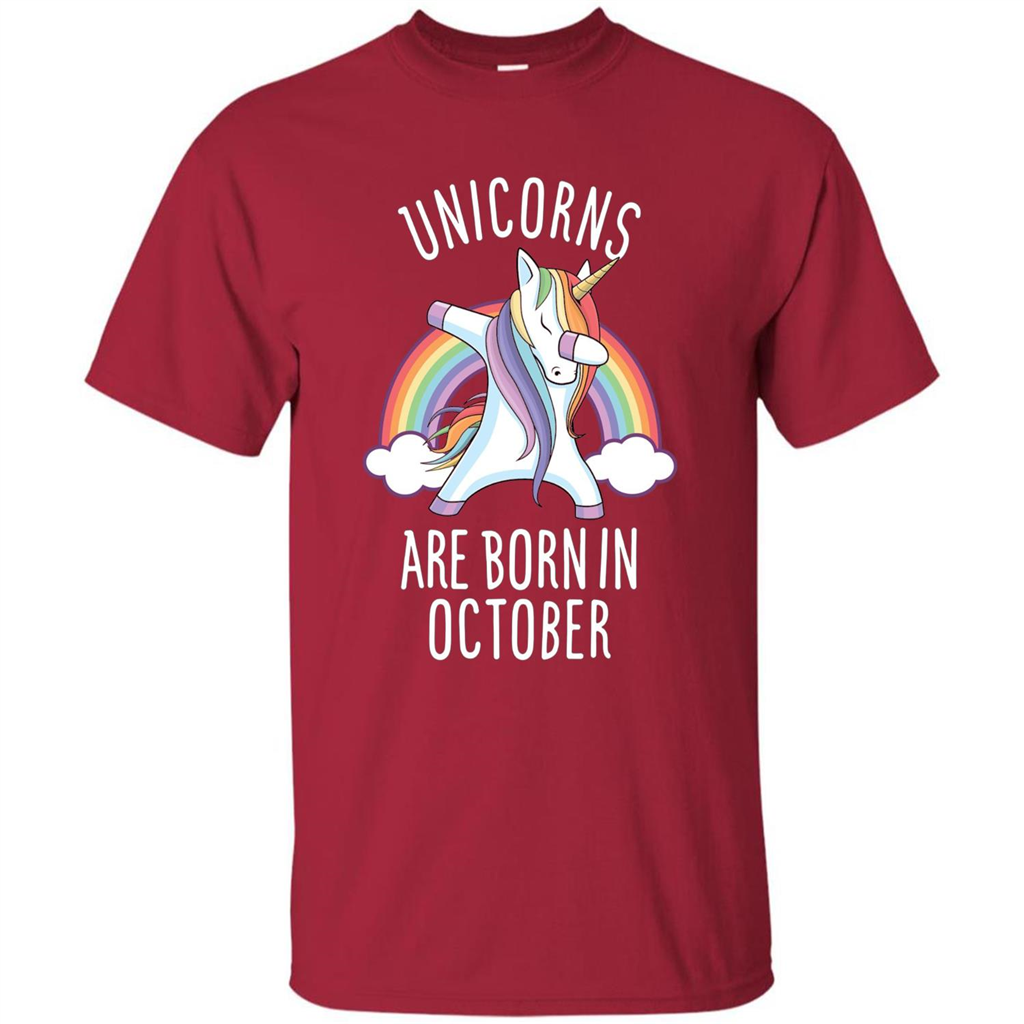 October Birthday T-shirt Unicorns Are Born In October Dabbing Cardinal