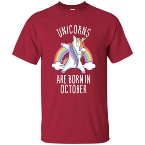 October Birthday T-shirt Unicorns Are Born In October Dabbing