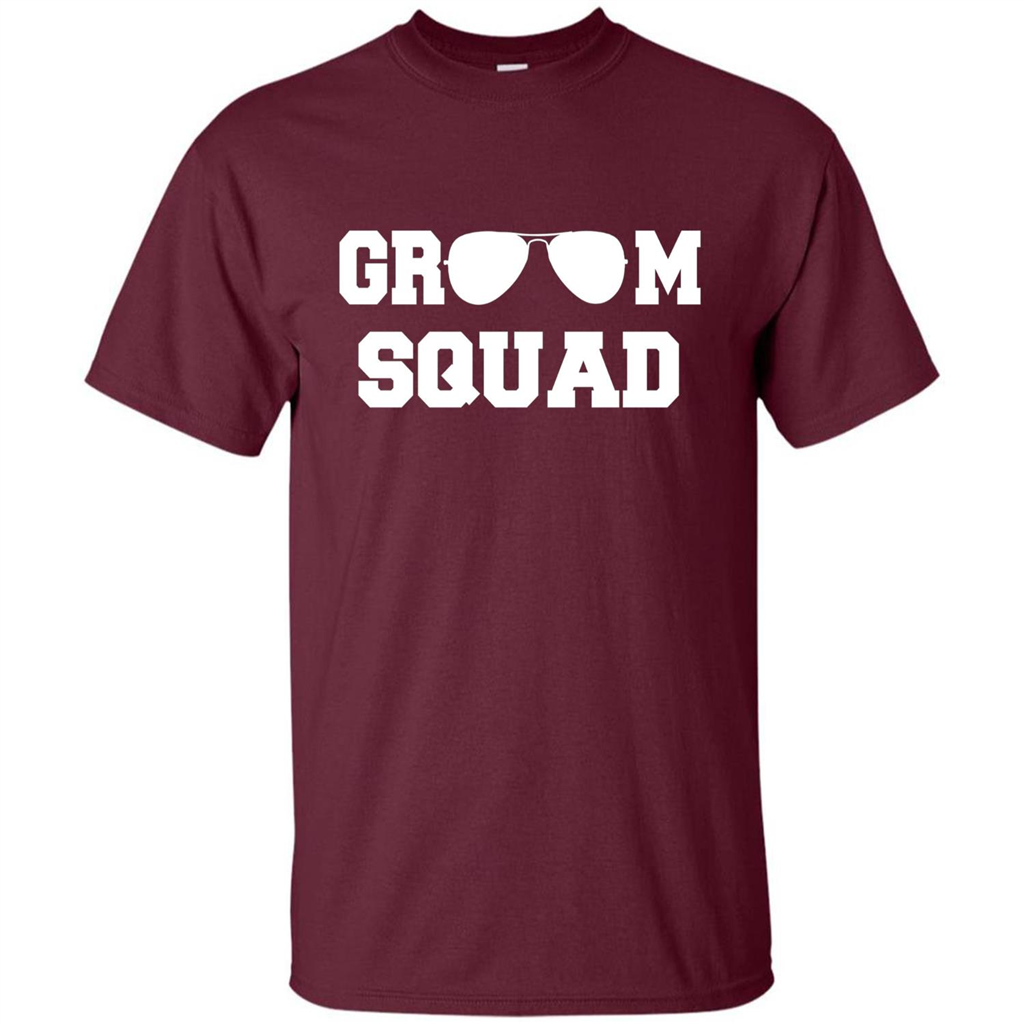 Cool Groom Squad T-Shirt Wedding Party Gift Shirt Maroon