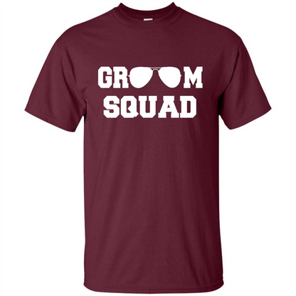 Cool Groom Squad T-Shirt Wedding Party Gift Shirt Maroon