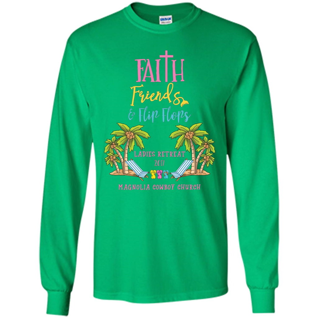 Ladies Beach Retreat 2017 T-shirt Faith Friends And Flip Flops Irish Green