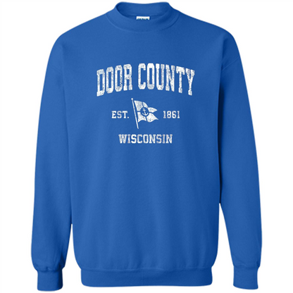 Door County Wisconsin WI Est 1861 T-shirt Royal