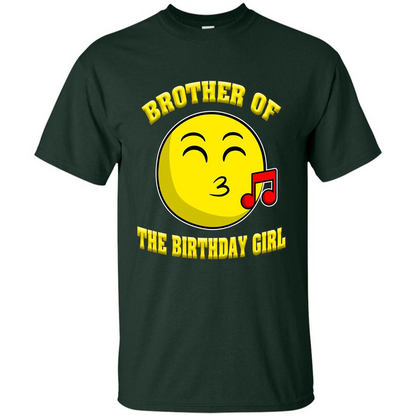 Brother Of The Birthday Girl Emoji T-shirt Forest Green