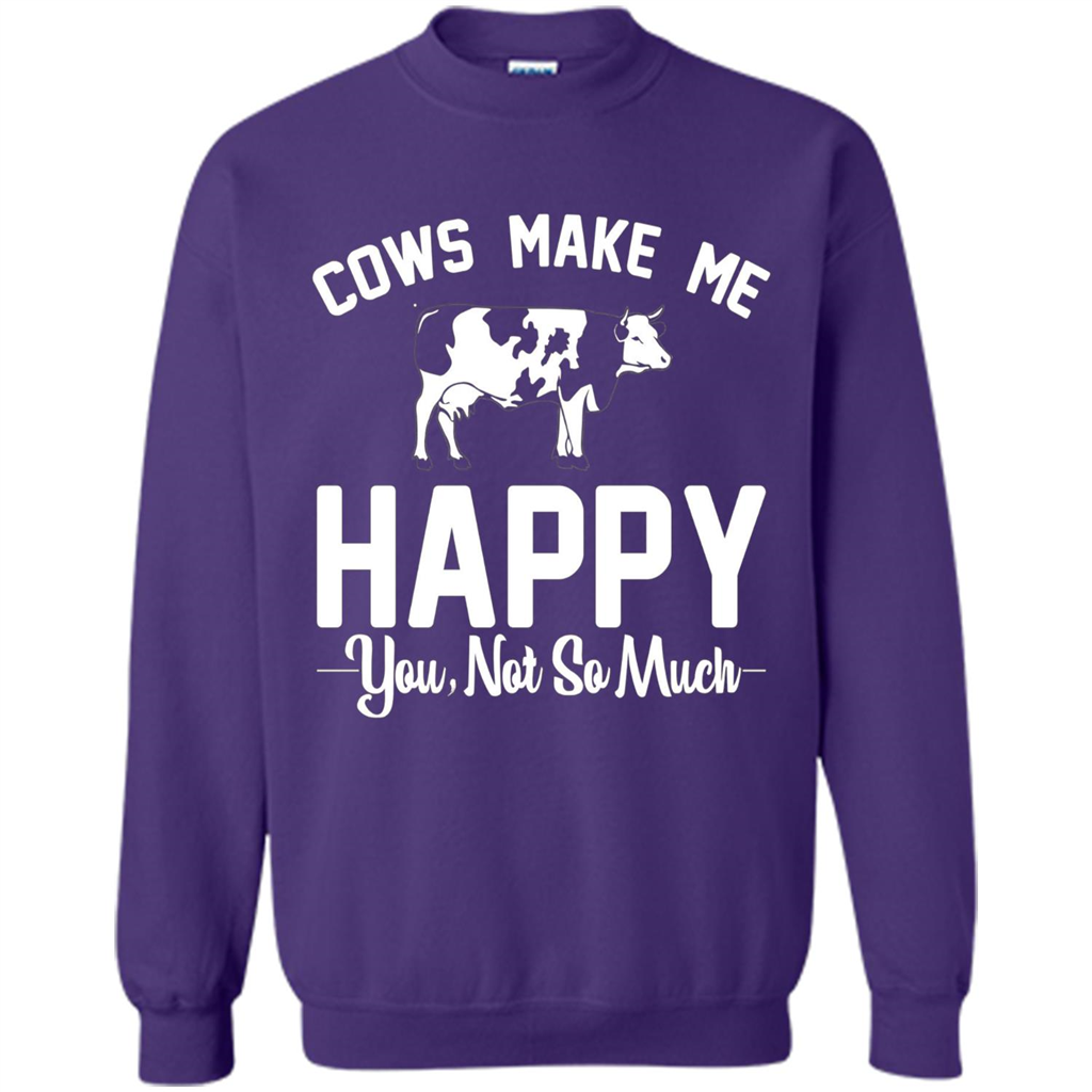Cow Lovers T-shirt Cows Make Me Happy You Not So Much T-shirt Orange