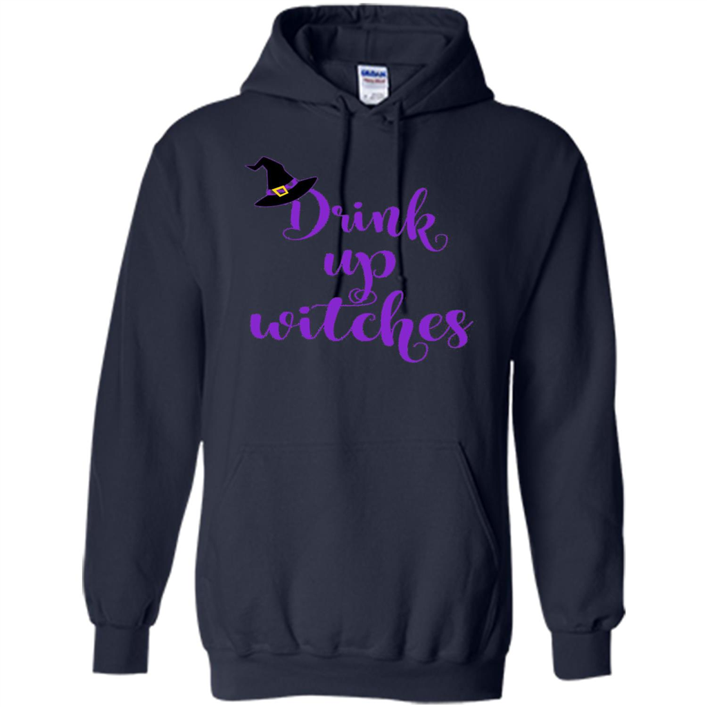 Drink Up Witches Halloween Tshirt Navy
