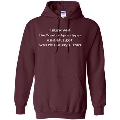 I Survived The Zombie Apocalypse T-shirt Maroon