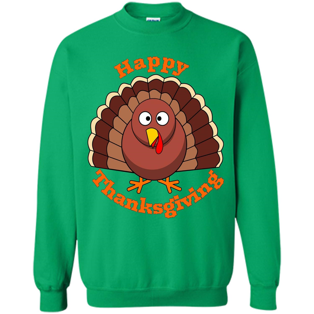 Happy Thanksgiving With Turkey T-shirt Irish Green