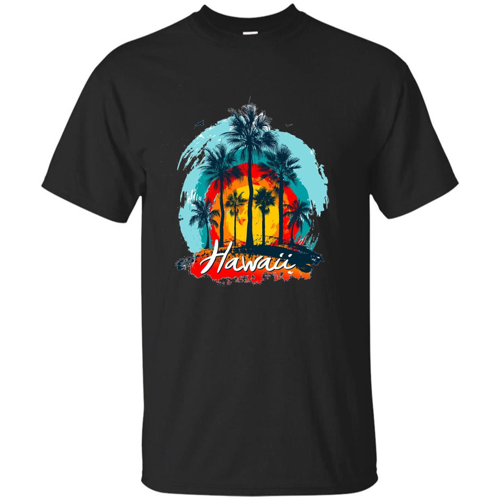 Summer T-shirt Hawaiian Islands Aloha T-Shirt Black