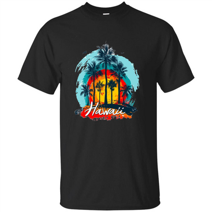 Summer T-shirt Hawaiian Islands Aloha T-Shirt Black
