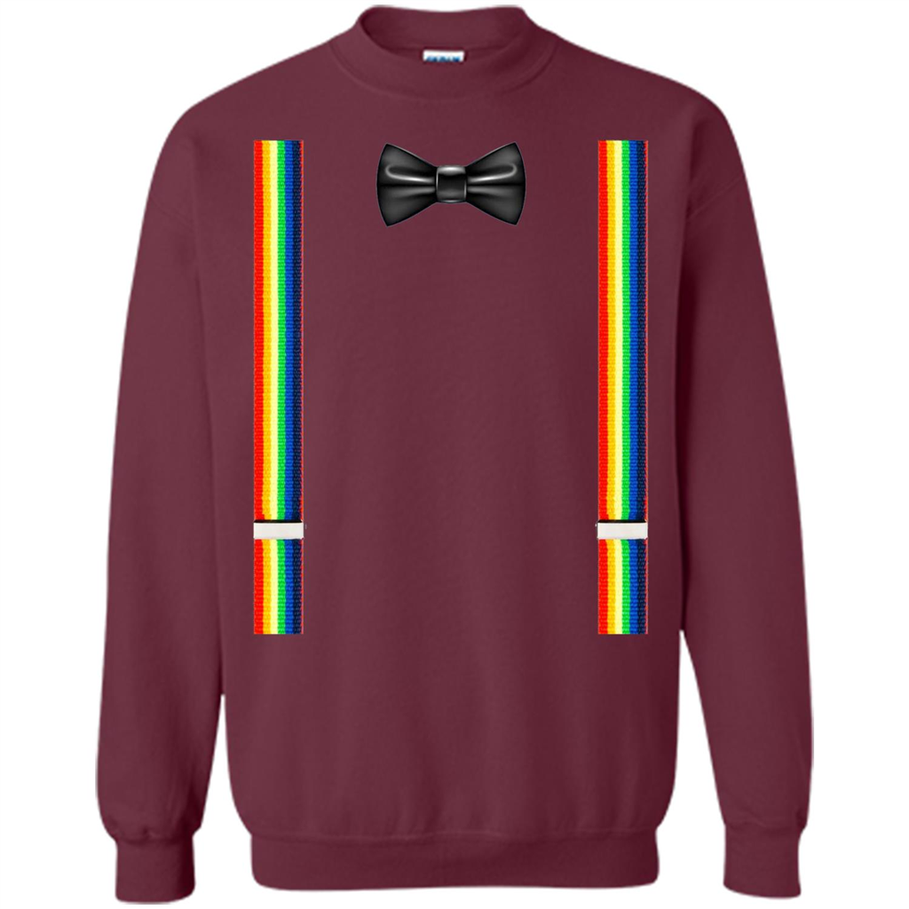 Suspenders And Bowtie Clown Costume T-shirt Maroon