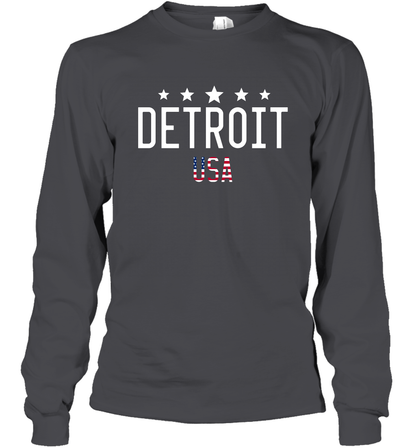 Detroit Usa Shirt Long Sleeve T-Shirt Long Sleeve T-Shirt Dark Heather