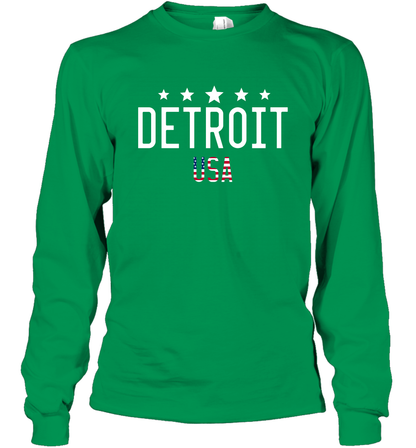 Detroit Usa Shirt Long Sleeve T-Shirt Long Sleeve T-Shirt Irish Green