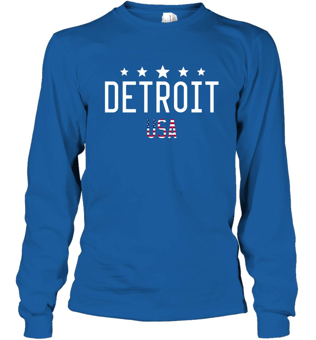 Detroit Usa Shirt Long Sleeve T-Shirt Long Sleeve T-Shirt Royal