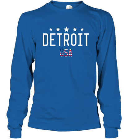 Detroit Usa Shirt Long Sleeve T-Shirt Long Sleeve T-Shirt Royal