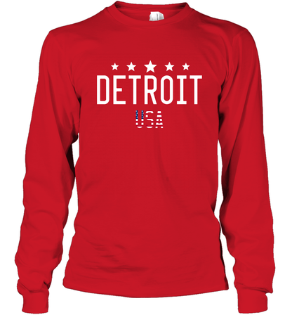 Detroit Usa Shirt Long Sleeve T-Shirt Long Sleeve T-Shirt Red