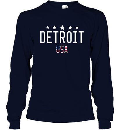 Detroit Usa Shirt Long Sleeve T-Shirt Long Sleeve T-Shirt Navy