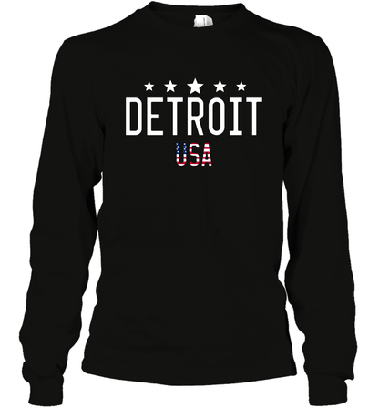 Detroit Usa Shirt Long Sleeve T-Shirt Long Sleeve T-Shirt Black