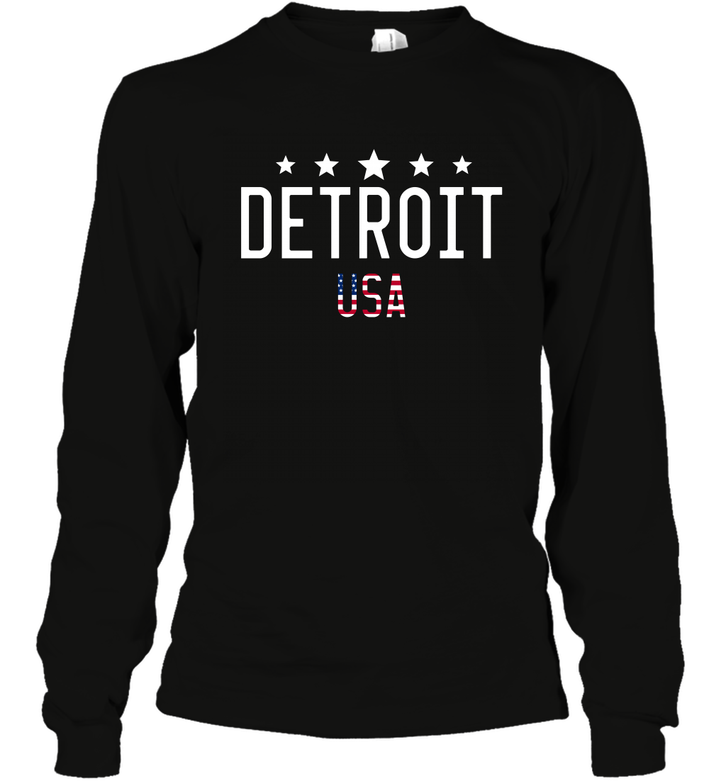 Detroit Usa Shirt Long Sleeve T-Shirt
