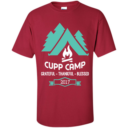 Camping T-shirt Cupp Camp Grateful - Thankful - Blessed 2017 Cardinal