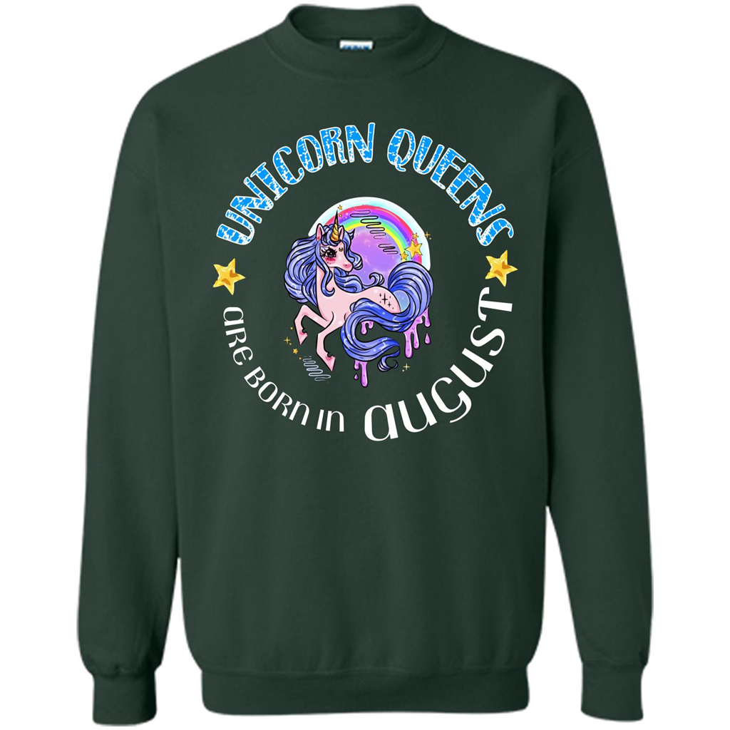 Augus Unicorn T-shirt Unicorn Queens Are Born In August Forest Green