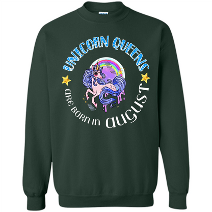 Augus Unicorn T-shirt Unicorn Queens Are Born In August Forest Green
