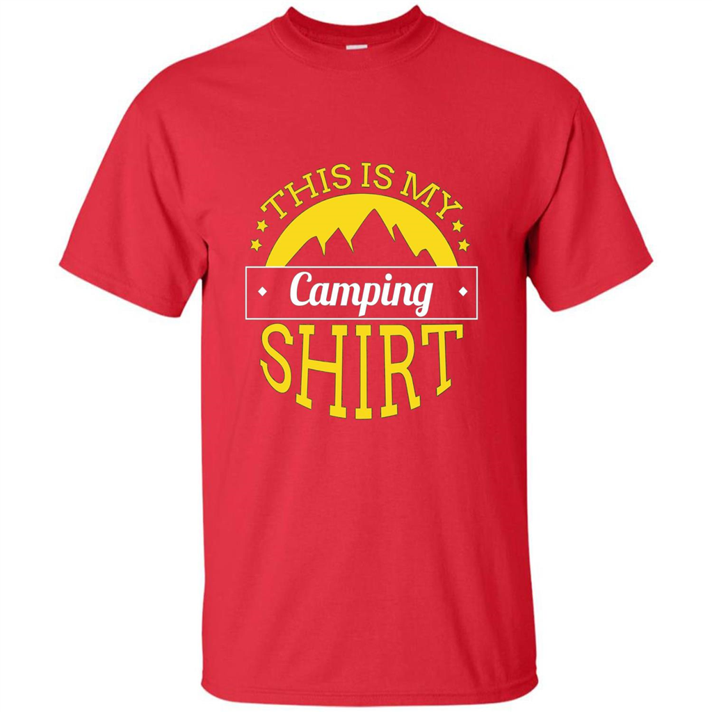This Is My Camping T-Shirt For Hiking And Exploring Red