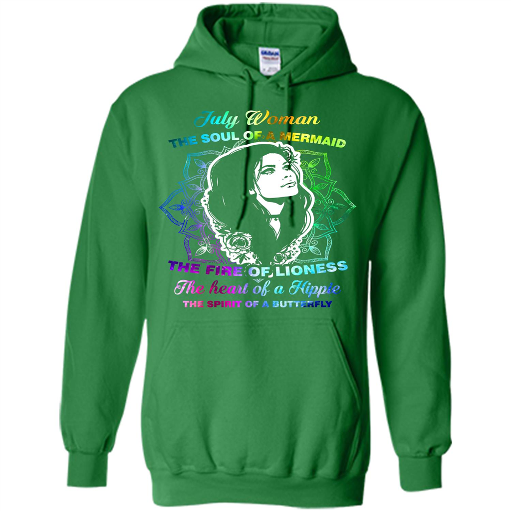 July Woman T-shirt The Heart Of A Hippie Irish Green