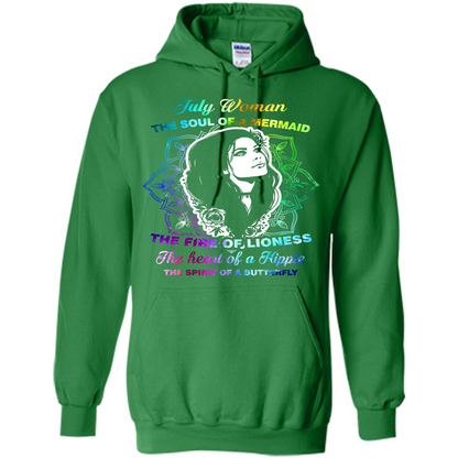 July Woman T-shirt The Heart Of A Hippie Irish Green
