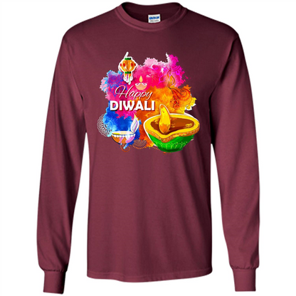 Happy Diwali Deepavali T-Shirt October 19th T-shirt Maroon