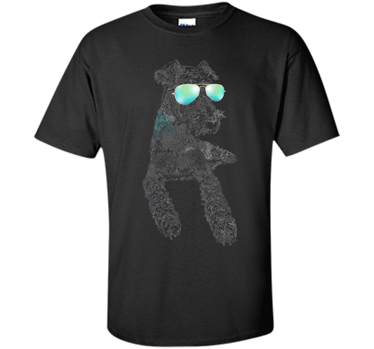 Airedale Terrier Shirts Neon Dog Shirt Funny Loves Animal cool shirt Black