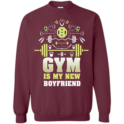 Gym Girl T-shirt Gym Is My New Boyfriend Maroon