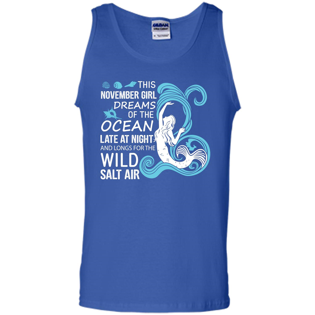 This November Girl Dreams Of The Ocean Late At Night T-shirt Royal