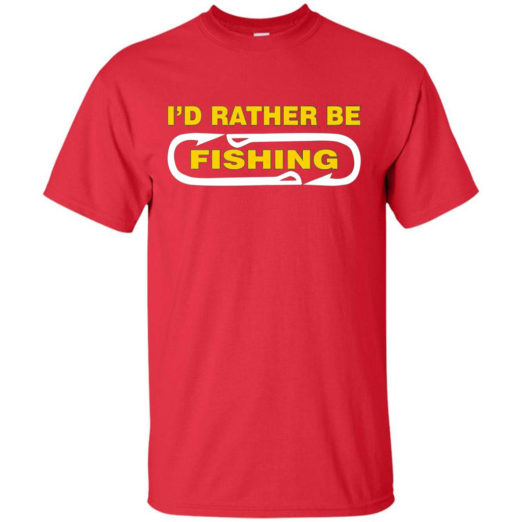 I'd Rather Be Love Fishing T-shirt Red