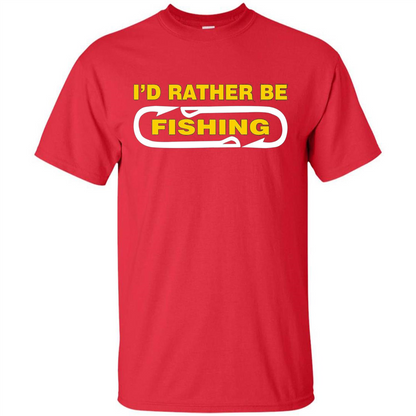 I'd Rather Be Love Fishing T-shirt Red