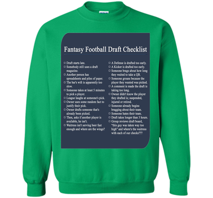 Fantasy Football Draft Checklist T-shirt