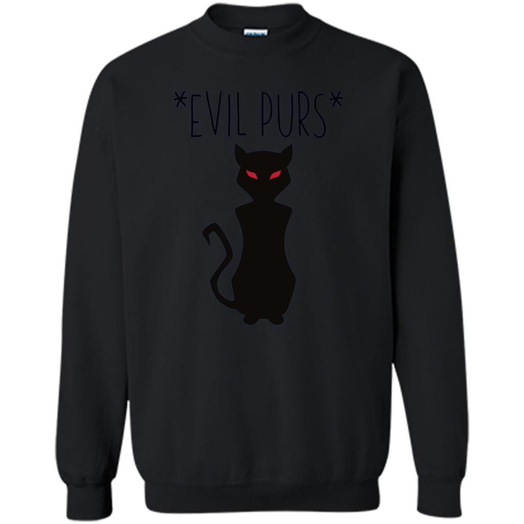 Halloween Black Cat T-shirt Evil Purs Mean Kitty Lovers Gift T-shirt Black
