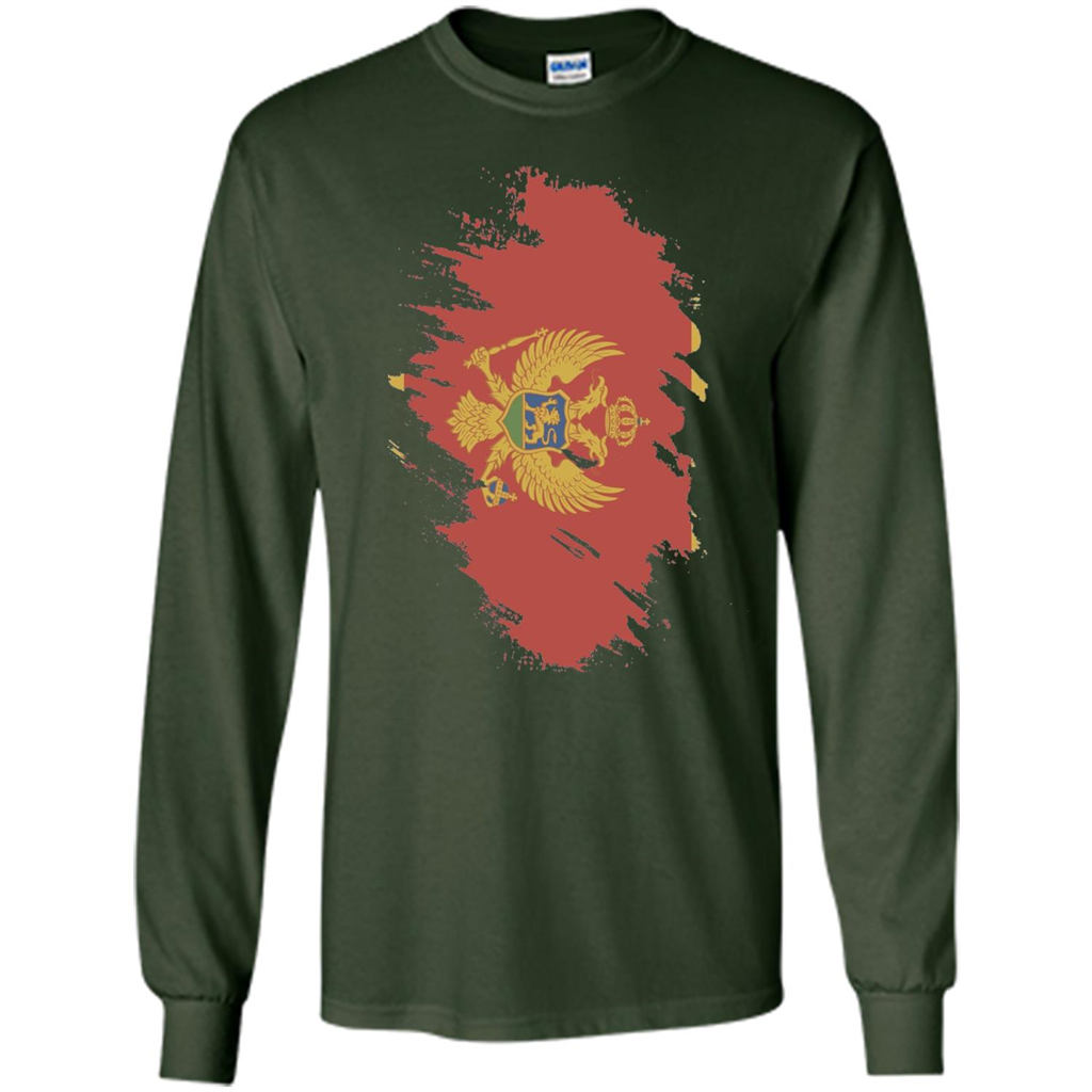 Flag of Montenegro T-shirt National Montenegrin Forest Green