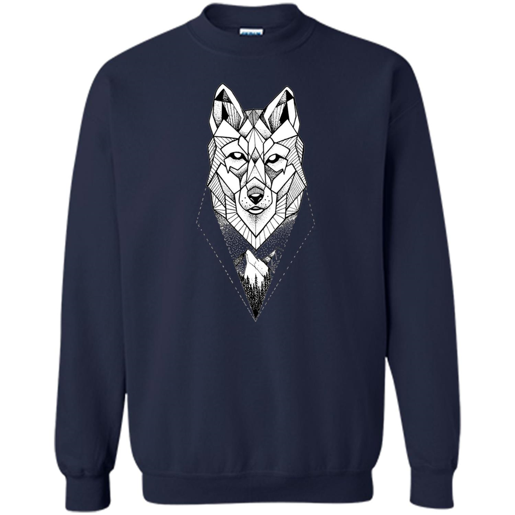 Wolf Moon Mountain Dreamcatcher Bohemian Spirit T-shirt Navy