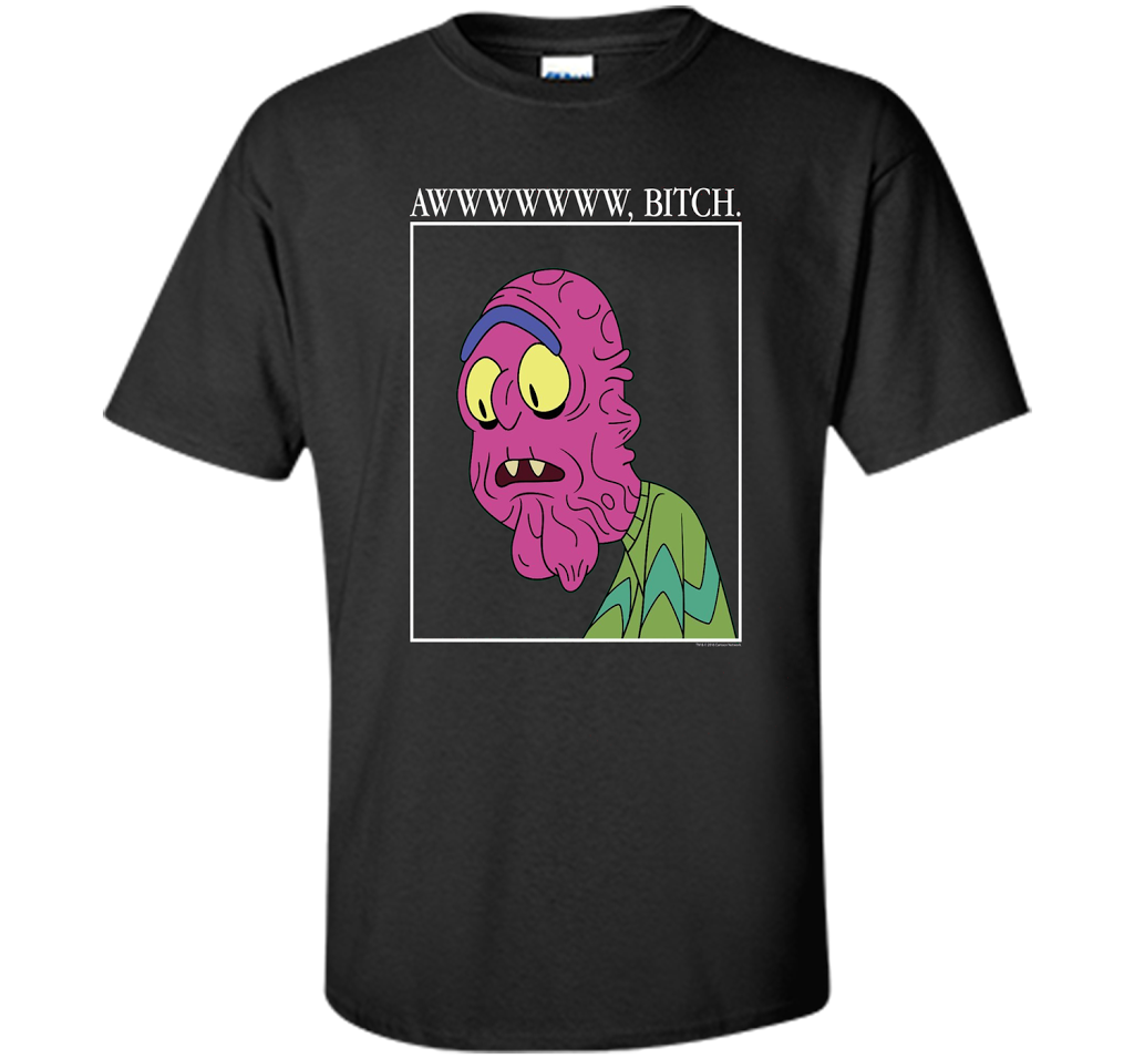 Rick &amp; Morty Aww Bitch shirt Black