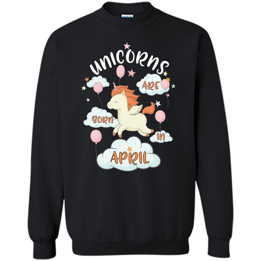 April Unicorn T-shirt Unicorns Are Born In April T-shirt Black