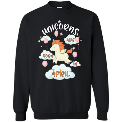 April Unicorn T-shirt Unicorns Are Born In April T-shirt Black