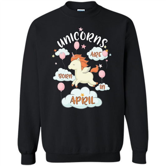 April Unicorn T-shirt Unicorns Are Born In April T-shirt Black